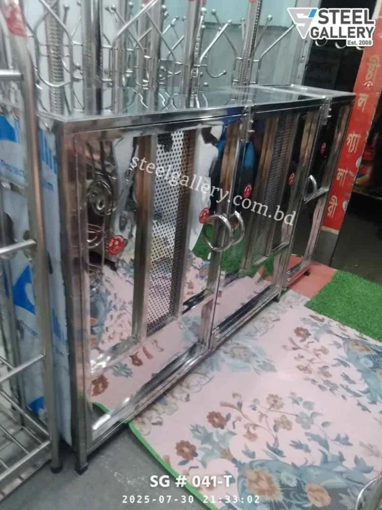 স্টেইনলেস স্টিল কিচেন কেবিনেট, খানাডুলি, Kitchen Cabinet, Modern Kitchen Furniture, Steel Gallery Kitchen Cabinet, 304 Grade Stainless Steel Cabinet