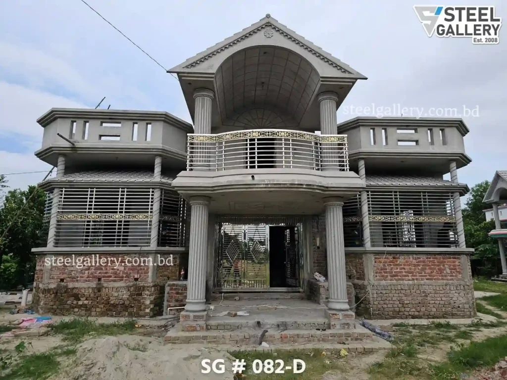 Dream Home View, House Front Design, গেট গ্রিল রেলিং সহ বাড়ির ভিউ, Modern Home Exterior, Steel Gallery Dream Home Design