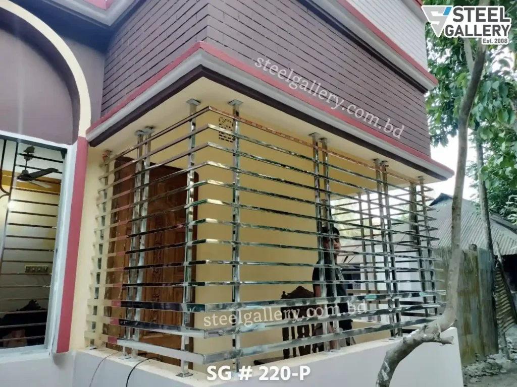 Balcony Railing, Window Grill, বারান্দার গ্রিল, জানালার গ্রিল, Modern Stainless Steel Grill, Steel Gallery